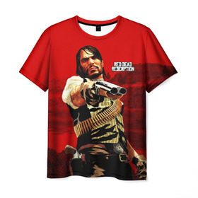 Мужская футболка 3D с принтом Red Dead Redemption , 100% полиэфир | прямой крой, круглый вырез горловины, длина до линии бедер | rdr | rdr2 | red dead redemption 2 | rockstar | дикий запад | ковбои