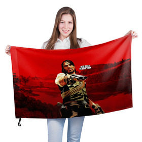 Флаг 3D с принтом Red Dead Redemption , 100% полиэстер | плотность ткани — 95 г/м2, размер — 67 х 109 см. Принт наносится с одной стороны | rdr | rdr2 | red dead redemption 2 | rockstar | дикий запад | ковбои