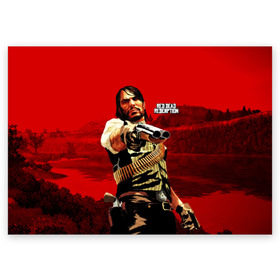 Поздравительная открытка с принтом Red Dead Redemption , 100% бумага | плотность бумаги 280 г/м2, матовая, на обратной стороне линовка и место для марки
 | Тематика изображения на принте: rdr | rdr2 | red dead redemption 2 | rockstar | дикий запад | ковбои