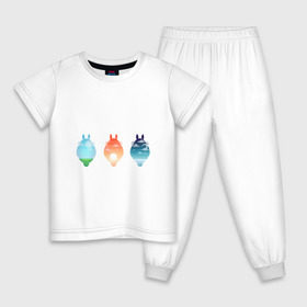 Детская пижама хлопок с принтом Пейзаж через Тоторо , 100% хлопок |  брюки и футболка прямого кроя, без карманов, на брюках мягкая резинка на поясе и по низу штанин
 | 