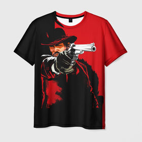 Мужская футболка 3D с принтом Стрелок , 100% полиэфир | прямой крой, круглый вырез горловины, длина до линии бедер | выстрел | ковбой | оружие | пистолет | револьвер | силовые структуры | стрелять