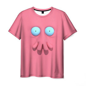 Мужская футболка 3D с принтом Доктор Зойдберг , 100% полиэфир | прямой крой, круглый вырез горловины, длина до линии бедер | будущее | врач | краб | лицо | розовый | фантастика | футурама | щупальца