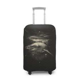 Чехол для чемодана 3D с принтом Cosmic Shark , 86% полиэфир, 14% спандекс | двустороннее нанесение принта, прорези для ручек и колес | space | галактика | космос | рыба
