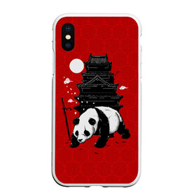Чехол для iPhone XS Max матовый с принтом Panda Warrior , Силикон | Область печати: задняя сторона чехла, без боковых панелей | Тематика изображения на принте: japan | panda | панда