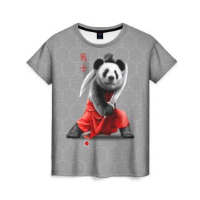 Женская футболка 3D с принтом Master Panda , 100% полиэфир ( синтетическое хлопкоподобное полотно) | прямой крой, круглый вырез горловины, длина до линии бедер | ninja | panda | ниндзя | панда