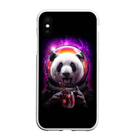 Чехол для iPhone XS Max матовый с принтом Panda Cosmonaut , Силикон | Область печати: задняя сторона чехла, без боковых панелей | bear | galaxy | panda | space | star | астронавт | галактика | звезда | космонавт | космос | медведь | панда