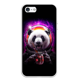 Чехол для iPhone 5/5S матовый с принтом Panda Cosmonaut , Силикон | Область печати: задняя сторона чехла, без боковых панелей | bear | galaxy | panda | space | star | астронавт | галактика | звезда | космонавт | космос | медведь | панда