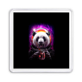 Магнит 55*55 с принтом Panda Cosmonaut , Пластик | Размер: 65*65 мм; Размер печати: 55*55 мм | bear | galaxy | panda | space | star | астронавт | галактика | звезда | космонавт | космос | медведь | панда