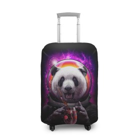 Чехол для чемодана 3D с принтом Panda Cosmonaut , 86% полиэфир, 14% спандекс | двустороннее нанесение принта, прорези для ручек и колес | bear | galaxy | panda | space | star | астронавт | галактика | звезда | космонавт | космос | медведь | панда