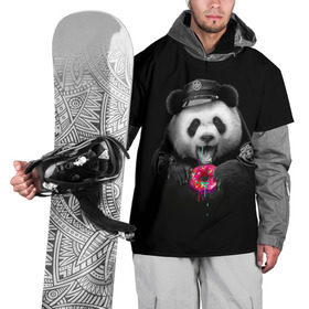Накидка на куртку 3D с принтом Donut Panda , 100% полиэстер |  | Тематика изображения на принте: bear | donut | panda | police | коп | медведь | панда | пончик
