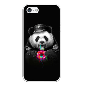 Чехол для iPhone 5/5S матовый с принтом Donut Panda , Силикон | Область печати: задняя сторона чехла, без боковых панелей | bear | donut | panda | police | коп | медведь | панда | пончик