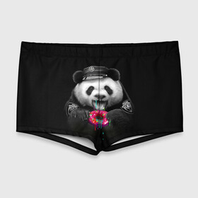 Мужские купальные плавки 3D с принтом Donut Panda , Полиэстер 85%, Спандекс 15% |  | bear | donut | panda | police | коп | медведь | панда | пончик