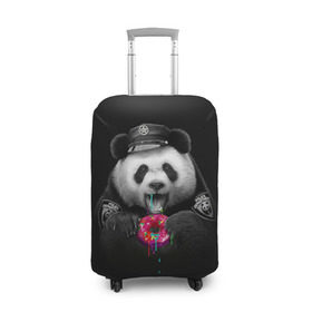 Чехол для чемодана 3D с принтом Donut Panda , 86% полиэфир, 14% спандекс | двустороннее нанесение принта, прорези для ручек и колес | bear | donut | panda | police | коп | медведь | панда | пончик