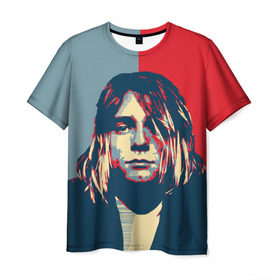 Мужская футболка 3D с принтом Kurt Cobain , 100% полиэфир | прямой крой, круглый вырез горловины, длина до линии бедер | curt | hope | kobain | nirvana | кобейн | курт | нирвана