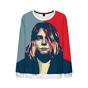 Мужской свитшот 3D с принтом Kurt Cobain , 100% полиэстер с мягким внутренним слоем | круглый вырез горловины, мягкая резинка на манжетах и поясе, свободная посадка по фигуре | curt | hope | kobain | nirvana | кобейн | курт | нирвана