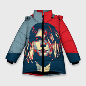 Зимняя куртка для девочек 3D с принтом Kurt Cobain , ткань верха — 100% полиэстер; подклад — 100% полиэстер, утеплитель — 100% полиэстер. | длина ниже бедра, удлиненная спинка, воротник стойка и отстегивающийся капюшон. Есть боковые карманы с листочкой на кнопках, утяжки по низу изделия и внутренний карман на молнии. 

Предусмотрены светоотражающий принт на спинке, радужный светоотражающий элемент на пуллере молнии и на резинке для утяжки. | curt | hope | kobain | nirvana | кобейн | курт | нирвана