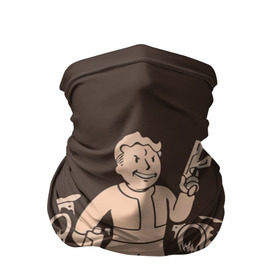 Бандана-труба 3D с принтом Волт-бой с оружием Fallout 4 , 100% полиэстер, ткань с особыми свойствами — Activecool | плотность 150‒180 г/м2; хорошо тянется, но сохраняет форму | 111 | dweller | fallout | убежище | фаллаут
