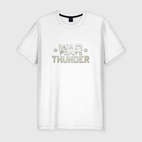 Мужская футболка премиум с принтом War Thunder Logo , 92% хлопок, 8% лайкра | приталенный силуэт, круглый вырез ворота, длина до линии бедра, короткий рукав | Тематика изображения на принте: logo | war | war thunder | war thunder logo