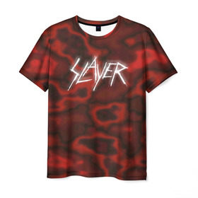 Мужская футболка 3D с принтом Slayer texture , 100% полиэфир | прямой крой, круглый вырез горловины, длина до линии бедер | 