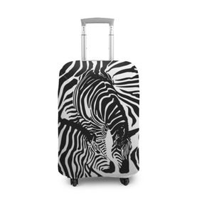 Чехол для чемодана 3D с принтом Зебра , 86% полиэфир, 14% спандекс | двустороннее нанесение принта, прорези для ручек и колес | дикое | животное | зебра | камуфляж | лошадь | маскировка | полосы | текстура | фон | черно белые