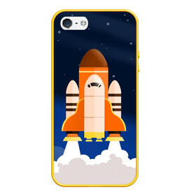 Чехол для iPhone 5/5S матовый с принтом Космический корабль , Силикон | Область печати: задняя сторона чехла, без боковых панелей | вселенная | галактика | звёзды | космический полёт | космос | созвездие