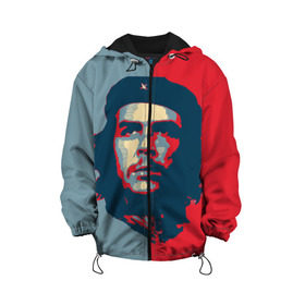 Детская куртка 3D с принтом Che Guevara , 100% полиэстер | застежка — молния, подол и капюшон оформлены резинкой с фиксаторами, по бокам — два кармана без застежек, один потайной карман на груди, плотность верхнего слоя — 90 г/м2; плотность флисового подклада — 260 г/м2 | Тематика изображения на принте: че гевара