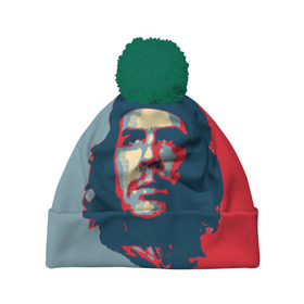Шапка 3D c помпоном с принтом Che Guevara , 100% полиэстер | универсальный размер, печать по всей поверхности изделия | че гевара