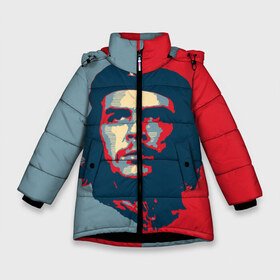 Зимняя куртка для девочек 3D с принтом Che Guevara , ткань верха — 100% полиэстер; подклад — 100% полиэстер, утеплитель — 100% полиэстер. | длина ниже бедра, удлиненная спинка, воротник стойка и отстегивающийся капюшон. Есть боковые карманы с листочкой на кнопках, утяжки по низу изделия и внутренний карман на молнии. 

Предусмотрены светоотражающий принт на спинке, радужный светоотражающий элемент на пуллере молнии и на резинке для утяжки. | че гевара