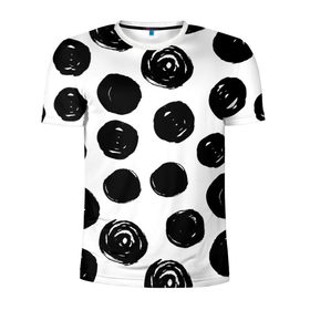 Мужская футболка 3D спортивная с принтом Бусины! , 100% полиэстер с улучшенными характеристиками | приталенный силуэт, круглая горловина, широкие плечи, сужается к линии бедра | арт | белый | бусина | круг | фигура | черный