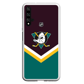 Чехол для Honor 20 с принтом Anaheim Ducks , Силикон | Область печати: задняя сторона чехла, без боковых панелей | america | canada | hockey | nhl | usa | америка | канада | лед | нхл | сша | хоккей