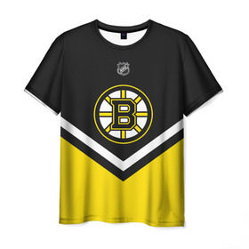Мужская футболка 3D с принтом Boston Bruins , 100% полиэфир | прямой крой, круглый вырез горловины, длина до линии бедер | Тематика изображения на принте: america | canada | hockey | nhl | usa | америка | бостон | брюинз | канада | лед | нхл | сша | хоккей