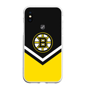 Чехол для iPhone XS Max матовый с принтом Boston Bruins , Силикон | Область печати: задняя сторона чехла, без боковых панелей | Тематика изображения на принте: america | canada | hockey | nhl | usa | америка | бостон | брюинз | канада | лед | нхл | сша | хоккей