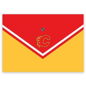 Поздравительная открытка с принтом Calgary Flames , 100% бумага | плотность бумаги 280 г/м2, матовая, на обратной стороне линовка и место для марки
 | 