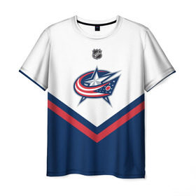 Мужская футболка 3D с принтом Columbus Blue Jackets , 100% полиэфир | прямой крой, круглый вырез горловины, длина до линии бедер | america | canada | hockey | nhl | usa | америка | блю | джекетс | канада | коламбус | лед | нхл | сша | хоккей