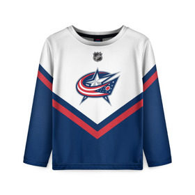 Детский лонгслив 3D с принтом Columbus Blue Jackets , 100% полиэстер | длинные рукава, круглый вырез горловины, полуприлегающий силуэт
 | america | canada | hockey | nhl | usa | америка | блю | джекетс | канада | коламбус | лед | нхл | сша | хоккей