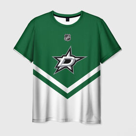 Мужская футболка 3D с принтом Dallas Stars , 100% полиэфир | прямой крой, круглый вырез горловины, длина до линии бедер | Тематика изображения на принте: america | canada | hockey | nhl | usa | америка | даллас | канада | лед | нхл | старз | сша | хоккей