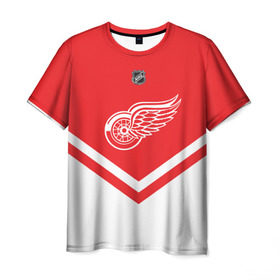 Мужская футболка 3D с принтом Detroit Red Wings , 100% полиэфир | прямой крой, круглый вырез горловины, длина до линии бедер | america | canada | hockey | nhl | usa | америка | детройт | канада | лед | нхл | ред | сша | уингз | хоккей