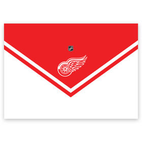 Поздравительная открытка с принтом Detroit Red Wings , 100% бумага | плотность бумаги 280 г/м2, матовая, на обратной стороне линовка и место для марки
 | america | canada | hockey | nhl | usa | америка | детройт | канада | лед | нхл | ред | сша | уингз | хоккей