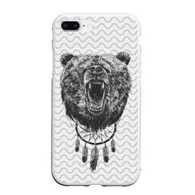 Чехол для iPhone 7Plus/8 Plus матовый с принтом Bear Dreamcatcher , Силикон | Область печати: задняя сторона чехла, без боковых панелей | bear | beast | forest | russia | siberian | зверь | лес | ловец | медведь | россия | сибирь | сон | ярость