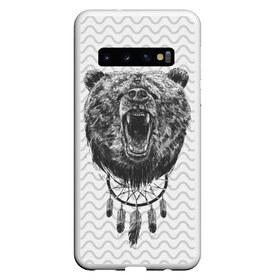 Чехол для Samsung Galaxy S10 с принтом Bear Dreamcatcher , Силикон | Область печати: задняя сторона чехла, без боковых панелей | bear | beast | forest | russia | siberian | зверь | лес | ловец | медведь | россия | сибирь | сон | ярость