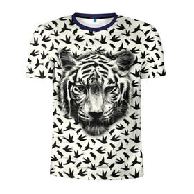 Мужская футболка 3D спортивная с принтом Tiger Dreams , 100% полиэстер с улучшенными характеристиками | приталенный силуэт, круглая горловина, широкие плечи, сужается к линии бедра | bird | cat | dream | fly | tiger | кис | кот | кошка | мечте | мяу | полет | птица | тигр