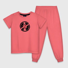 Детская пижама хлопок с принтом Dave Striders logo , 100% хлопок |  брюки и футболка прямого кроя, без карманов, на брюках мягкая резинка на поясе и по низу штанин
 | homestuck | strider | t shirt_logo | дейв_страйдер | страйдер | хоумстак