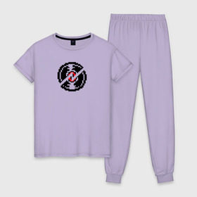 Женская пижама хлопок с принтом Dave Striders logo , 100% хлопок | брюки и футболка прямого кроя, без карманов, на брюках мягкая резинка на поясе и по низу штанин | homestuck | strider | t shirt_logo | дейв_страйдер | страйдер | хоумстак