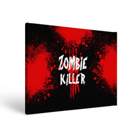 Холст прямоугольный с принтом Zombie Killer , 100% ПВХ |  | Тематика изображения на принте: blood | dark | killer | monster | zombie | зомби | кровь | монстр | нечисть