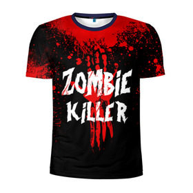Мужская футболка 3D спортивная с принтом Zombie Killer , 100% полиэстер с улучшенными характеристиками | приталенный силуэт, круглая горловина, широкие плечи, сужается к линии бедра | blood | dark | killer | monster | zombie | зомби | кровь | монстр | нечисть