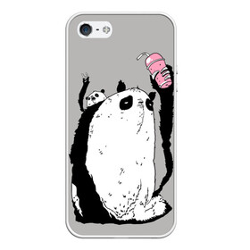 Чехол для iPhone 5/5S матовый с принтом panda , Силикон | Область печати: задняя сторона чехла, без боковых панелей | Тематика изображения на принте: dd | drop dead | dropdead | panda