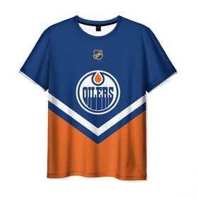 Мужская футболка 3D с принтом Edmonton Oilers , 100% полиэфир | прямой крой, круглый вырез горловины, длина до линии бедер | america | canada | hockey | nhl | usa | америка | детройт | канада | лед | нхл | ойлерз | сша | хоккей | эдмонтон