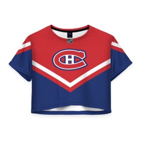 Женская футболка 3D укороченная с принтом Montreal Canadiens , 100% полиэстер | круглая горловина, длина футболки до линии талии, рукава с отворотами | america | canada | hockey | nhl | usa | америка | канада | канадиенс | лед | монреаль | нхл | сша | хоккей