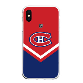Чехол для iPhone XS Max матовый с принтом Montreal Canadiens , Силикон | Область печати: задняя сторона чехла, без боковых панелей | america | canada | hockey | nhl | usa | америка | канада | канадиенс | лед | монреаль | нхл | сша | хоккей