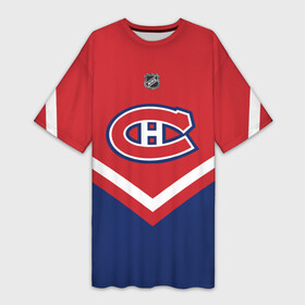 Платье-футболка 3D с принтом Montreal Canadiens ,  |  | america | canada | hockey | nhl | usa | америка | канада | канадиенс | лед | монреаль | нхл | сша | хоккей